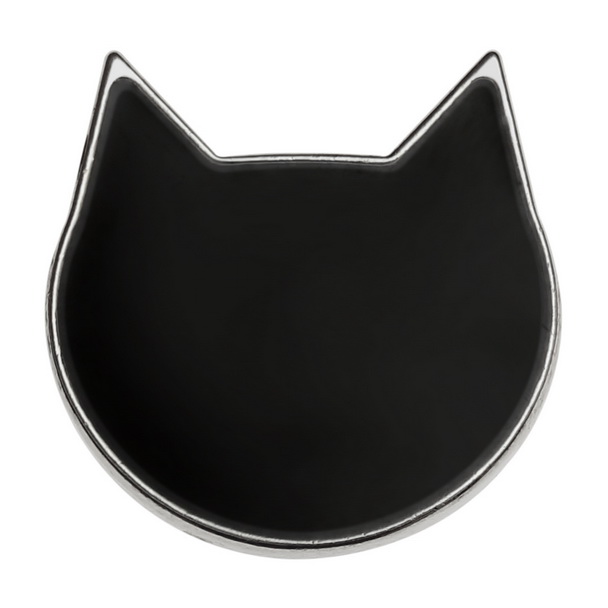 Black cat pin badge