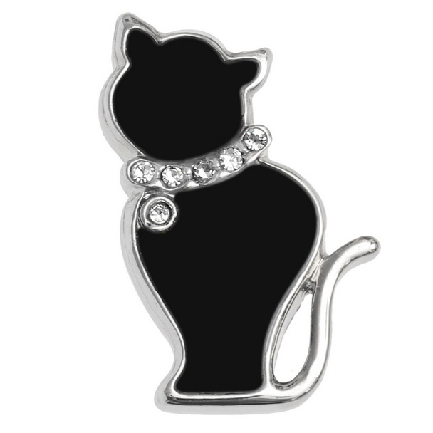 Black cat pin badge